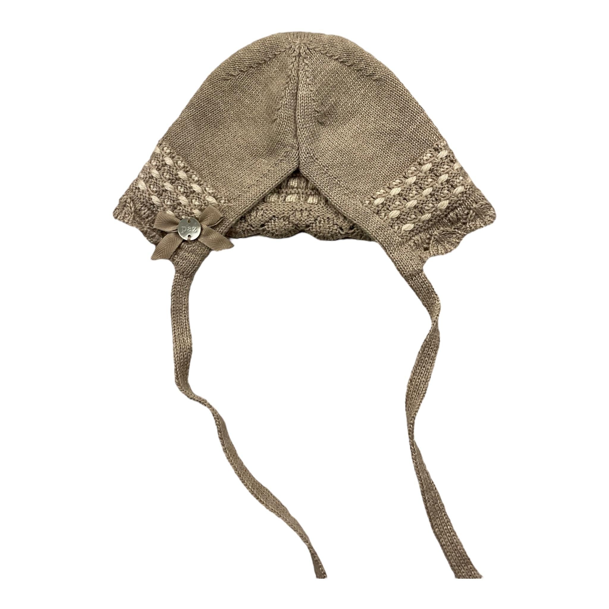 PAZ RODRIGUEZ cappello tinta unita con ricami Fango per Neonata EOEMM FANGO PAZ RODRIGUEZ 