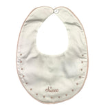 Chicco Plain Bib With Contrasting Embroidery White For Newborn
