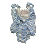 Saint Barth Costume Intero Bicolore con Fantasia A Righe per Neonata CLIO001N BIANCO/AZZURRO SAINT BARTH 