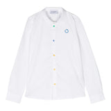 Trussardi Long Sleeve Shirt Solid Color with White Logo Print for Newborns