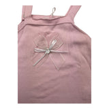 Coccode Solid Color Overalls With Pink Bow For Baby Girl