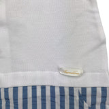 Barcellino Two-Tone White/Blue Half-Sleeve Romper for Newborns