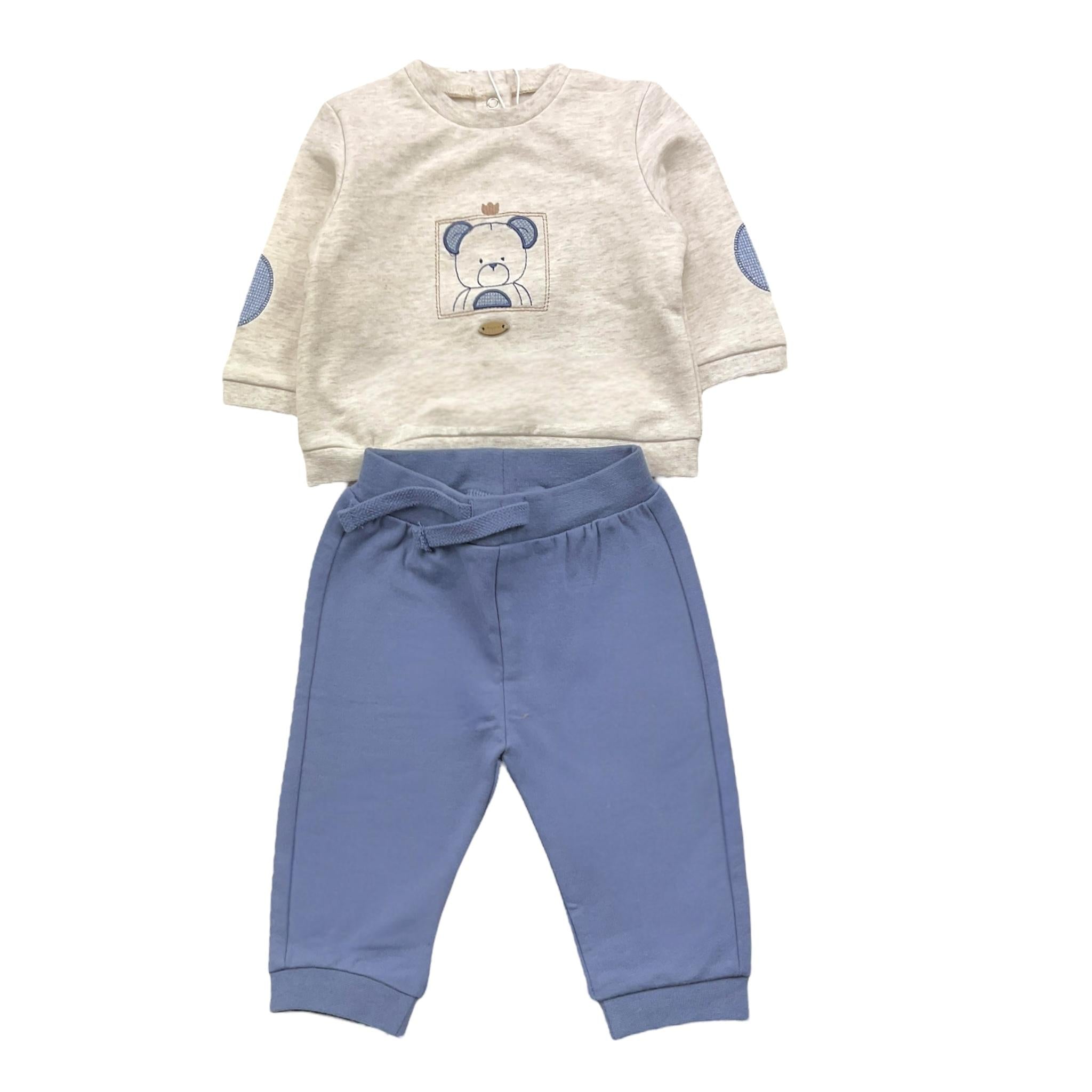 MAYORAL completo 2pz felpa-pantalone bicolore Beige/blu per Neonato DJDO BEIGE/BLU MAYORAL 
