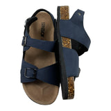 Colors Of California Sandal Solid Color With Contrast Sole Blue For Kids