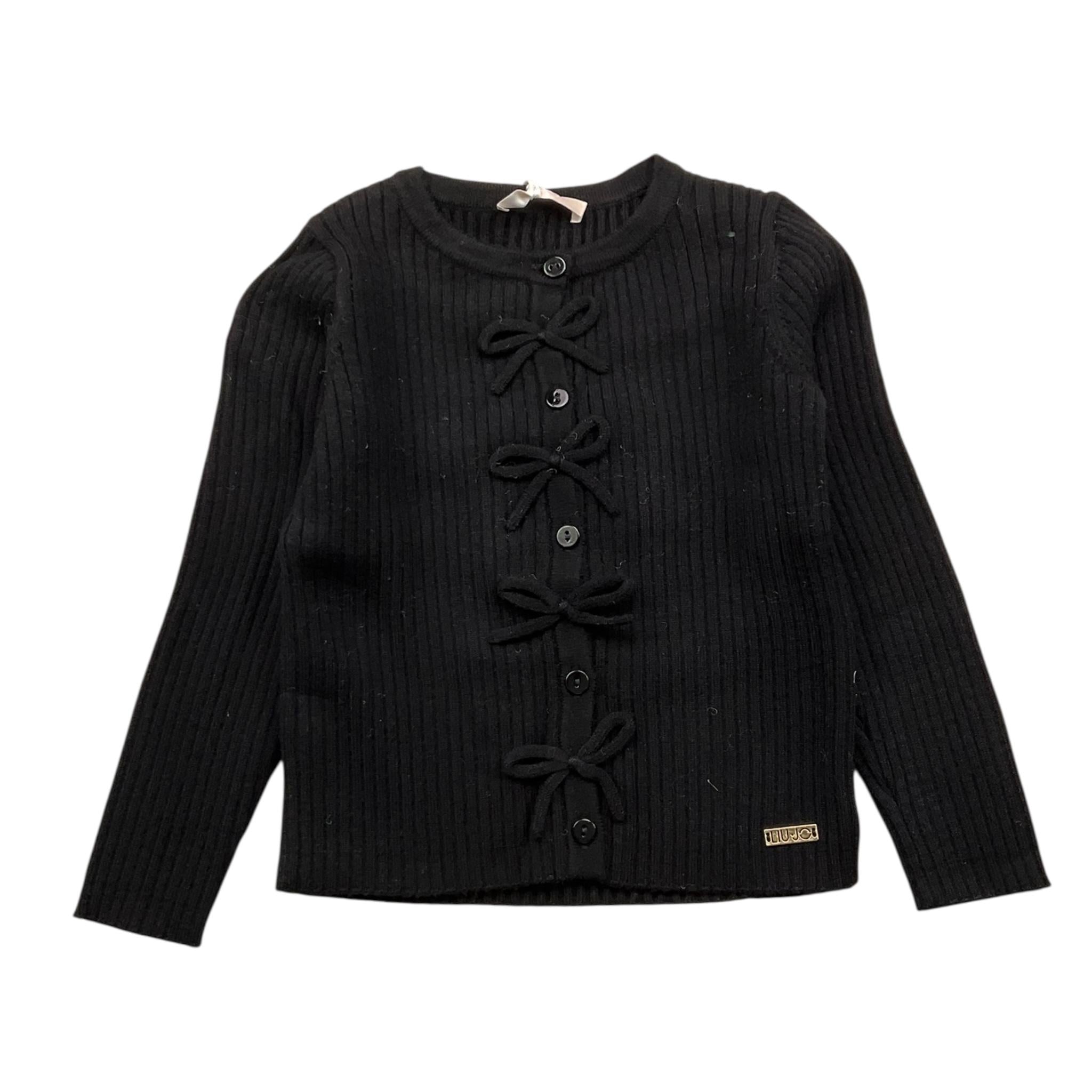 LIU JO cardigan tinta unita con applicazioni fiocchi Nero per Neonata KF4038 NERO LIU JO 