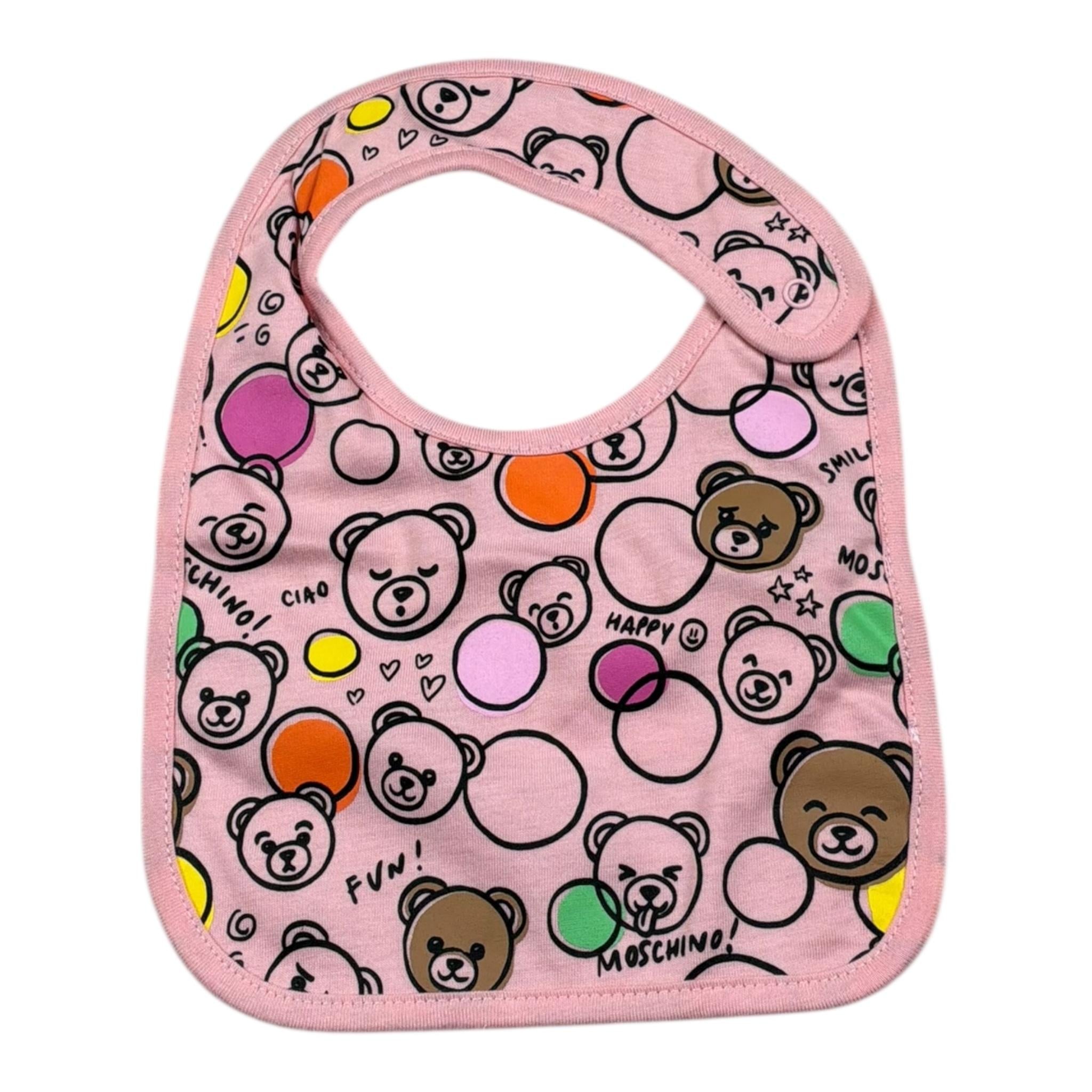 Moschino Set 3 Pezzi Body-Bavetta per Neonata MMY08D ROSA MOSCHINO 