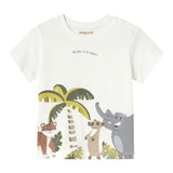 Mayoral T-Shirt Girocollo Tinta Unita con Stampe per Neonato 1057 BIANCO MAYORAL 