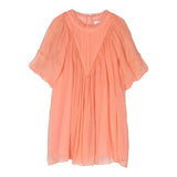 Chloe' Solid Color Salmon Half Sleeve Dress For Girls