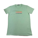 Daniele Alessandrini Crewneck T-Shirt Solid Color with Aqua Green Logo Print for Kids