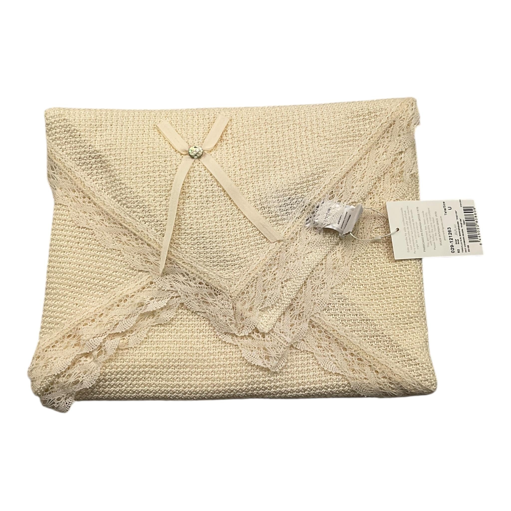 PAZ RODRIGUEZ coperta tinta unita con ricami Avorio per Neonata 029121263 AVORIO PAZ RODRIGUEZ 