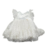 Le Bebe' Abito Cerimonia Tinta Unita con Tulle E Stampa per Neonata LBG5177 BIANCO LE BEBE' 