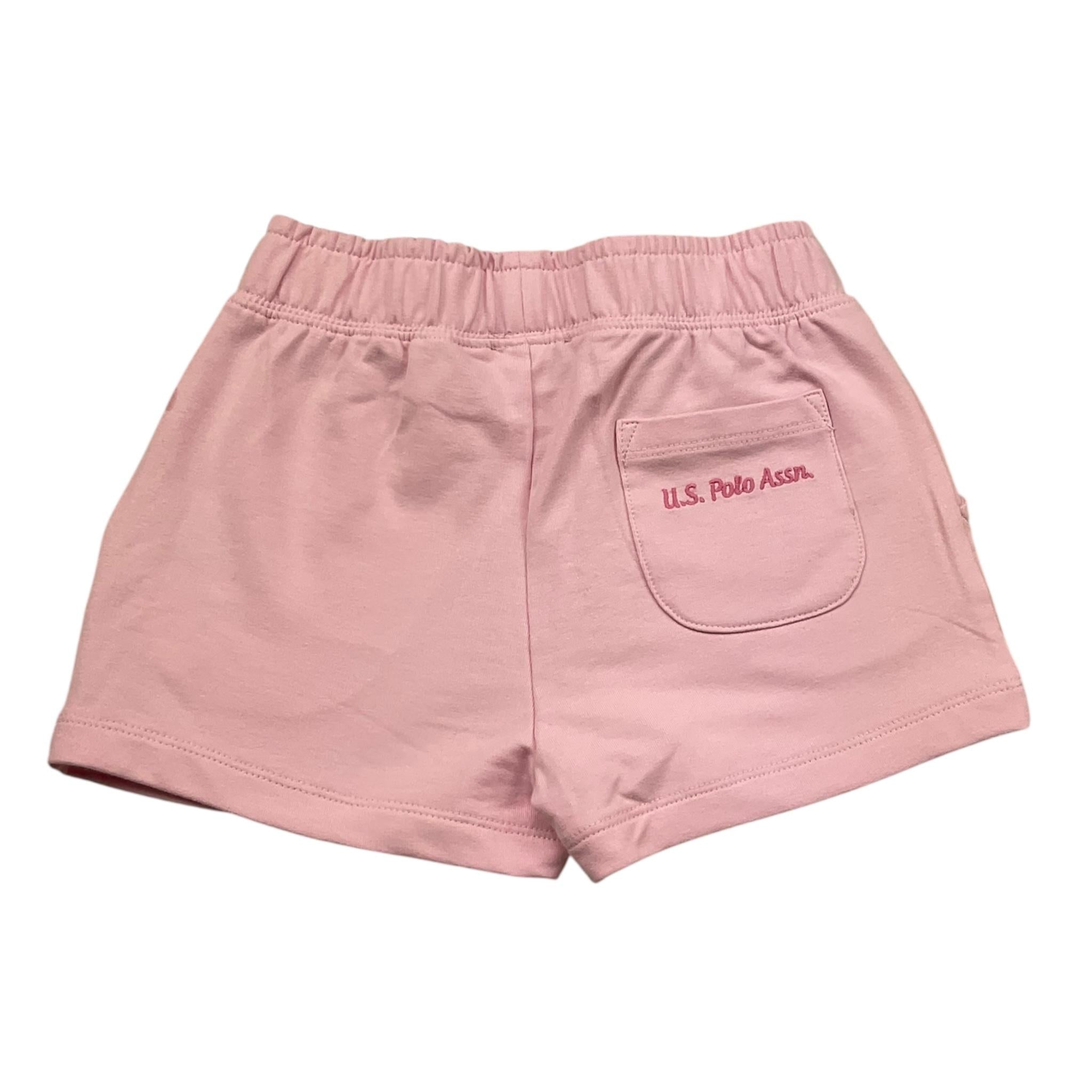 U.S. Polo Assn Short Tinta Unita con Logo per Bambina US41631001 ROSA U.S. POLO ASSN 