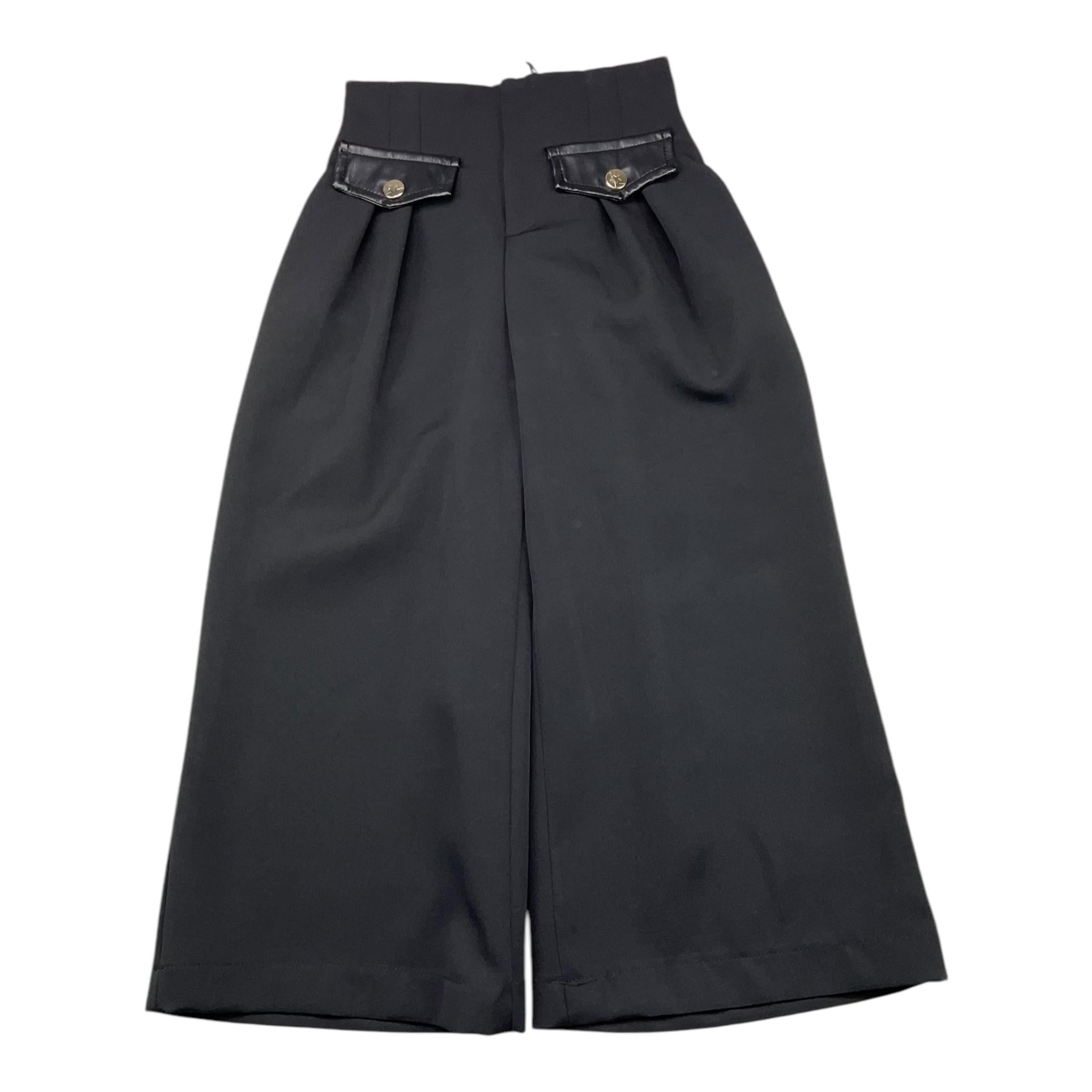 NAIDA pantalone tinta unita modello palazzo Nero per Bambina NAPA274 NERO NAIDA 