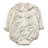 Wedoble Solid Cream Long Sleeve Romper For Baby Girl