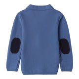 SARABANDA giacca in maglia tinta unita con toppe Blu per Bambino 0A104 BLU SARABANDA 