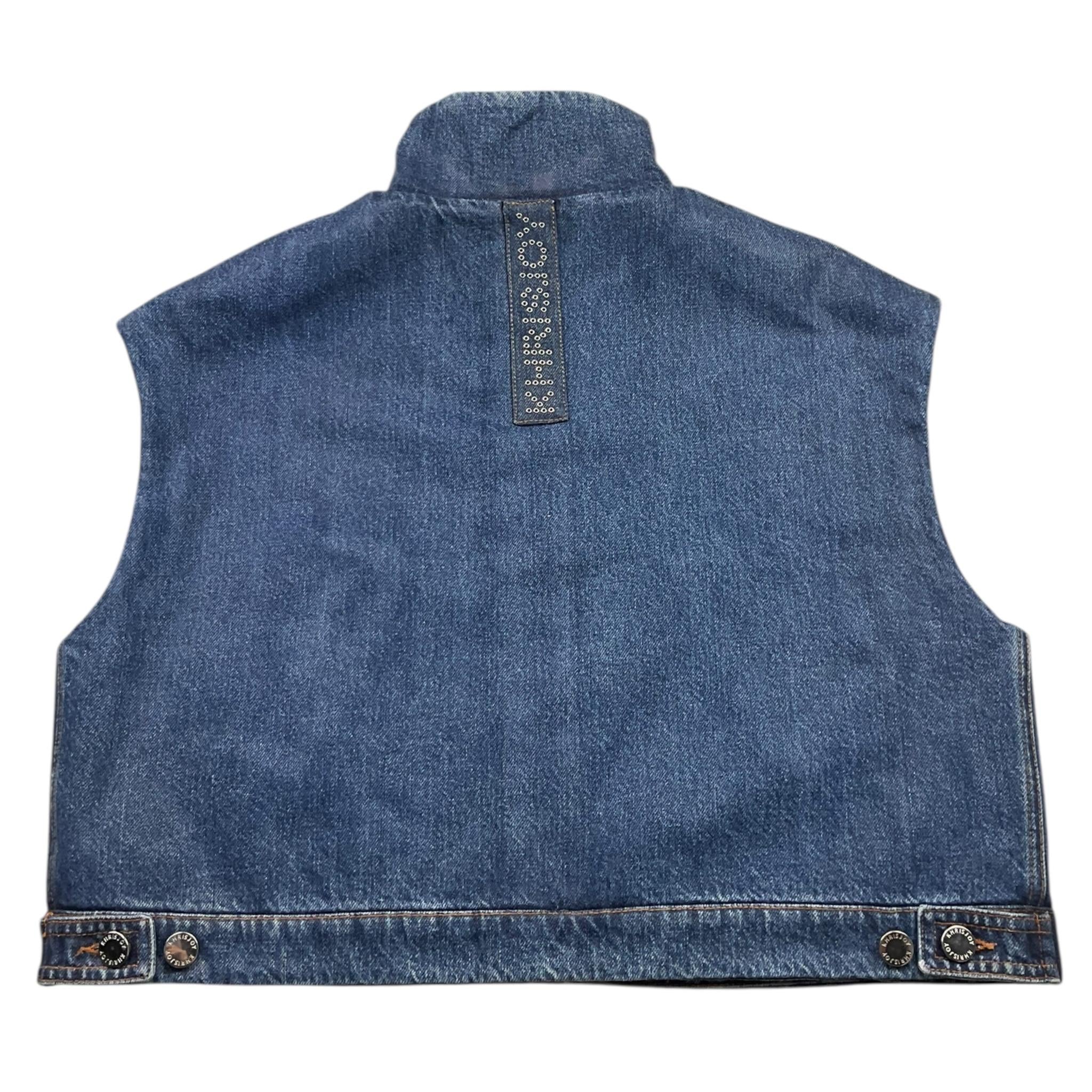 KHRISJOY giubbino smanicato in denim con zip  Blu per Bambina KU2A52 BLU KHRISJOY 