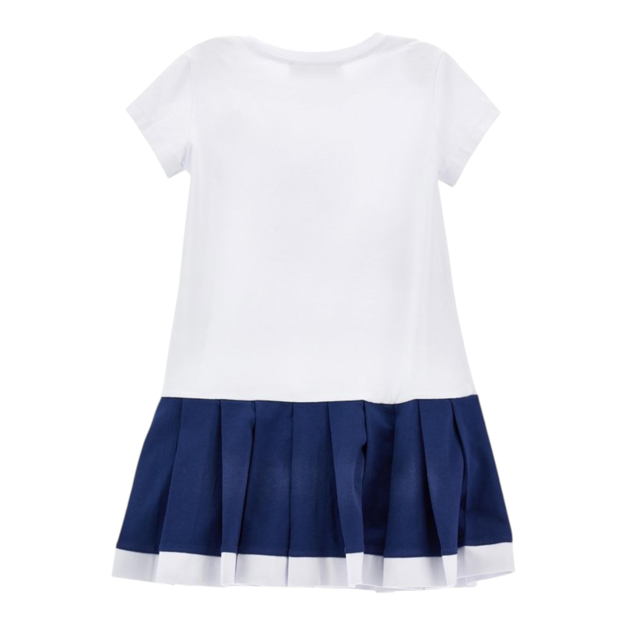 Monnalisa Abito Mezza Manica Tinta Unita con Stampa per Neonata 19E916N BIANCO MONNALISA 