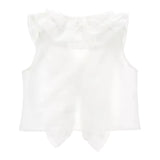 Monnalisa Camicia Giromanica Tinta Unita con Rouches per Bambina 41E302 BIANCO MONNALISA 