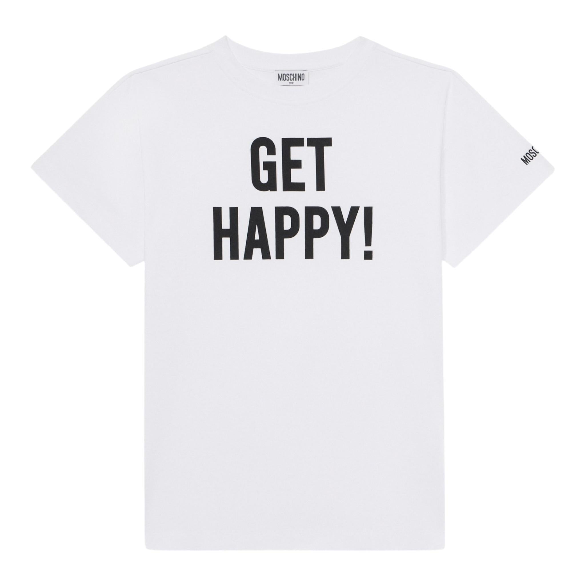 Moschino Abito Tinta Unita con Stampa per Bambina HAV0GQ BIANCO MOSCHINO 