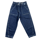 The Owl Jeans Solid Color With Elastic Waist Blue For Girls