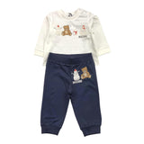 MOSCHINO completo 2pz bicolore shirt-pantalone Bianco/blu per Neonato MYK02F BIANCO/BLU MOSCHINO 