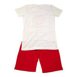 Daniele Alessandrini Complete T-Shirt-Bermuda Two-Tone White/Red for Children