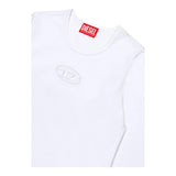 DIESEL shirt girocollo tinta unita con logo Bianco per Bambina J02038X BIANCO DIESEL 
