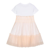Guess Abito Mezza Manica Tinta Unita con Gonna Tulle per Bambina J5RK18K6YW0 BIANCO/ROSA GUESS 