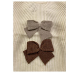 LE COCONNE maglia girocollo tinta unita con fiocchi Panna per Bambina LCN2326 PANNA LE COCONNE 