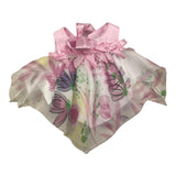 Miss Grant Two-Tone Floral Print White/Pink Armhole Top for Girls