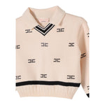 ELISABETTA FRANCHI maglia tinta unita con brillantini logata Avorio per Bambina EFMA147X AVORIO ELISABETTA FRANCHI 