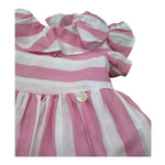 Le Bebe Abito Mezza Manica Fantasia A Righe per Neonata LBG6361 BIANCO/ROSA LE BEBE 