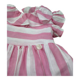 Le Bebe Abito Mezza Manica Fantasia A Righe per Neonata LBG6361 BIANCO/ROSA LE BEBE 