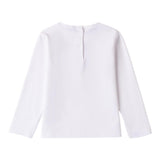 Sarabanda Shirt Girocollo Tinta Unita con Stampa per Bambina 0B206 BIANCO SARABANDA 
