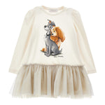 MONNALISA abito manica lunga tinta unita con stampa in contrasto Panna per Neonata 11D906NX PANNA MONNALISA 