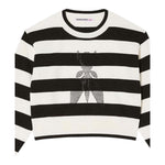 Patrizia Pepe Maglia Bicolore con Fantasia A Righe per Bambina 7K0048 BIANCO/NERO PATRIZIA PEPE 