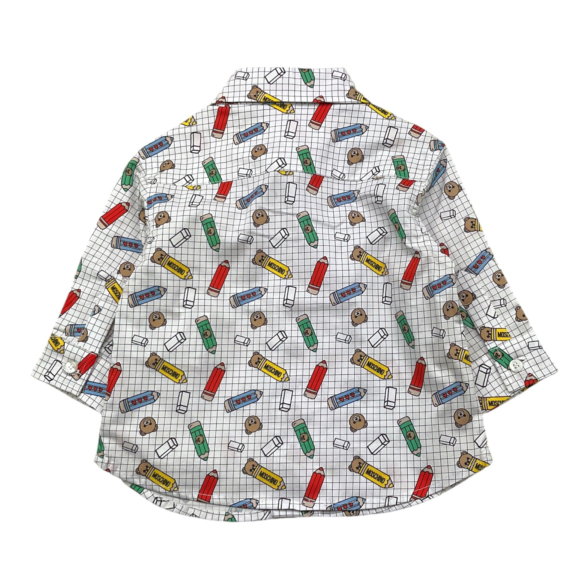 MOSCHINO camicia tinta unita con stampa Bianco per Neonato MUC01H BIANCO MOSCHINO 