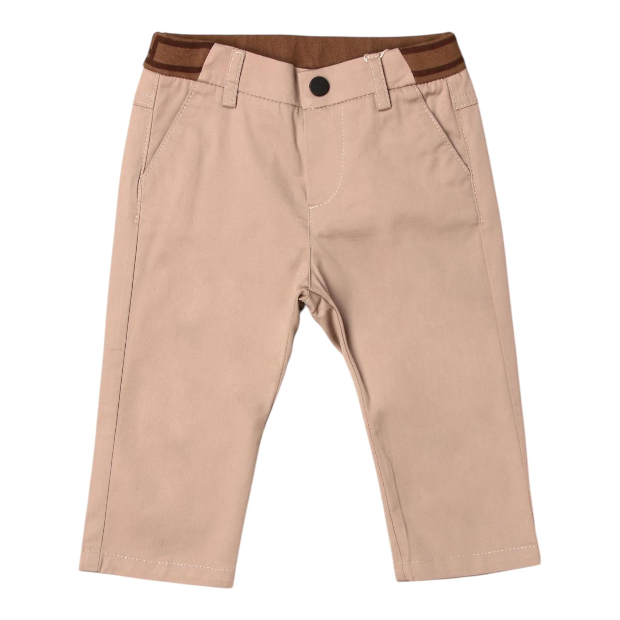 FENDI pantalone tinta unita con elastico in vita Beige per Neonato BMF179 BEIGE FENDI 