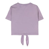 Aspesi Solid Color Crew Neck T-Shirt With Lilac Knot For Girls