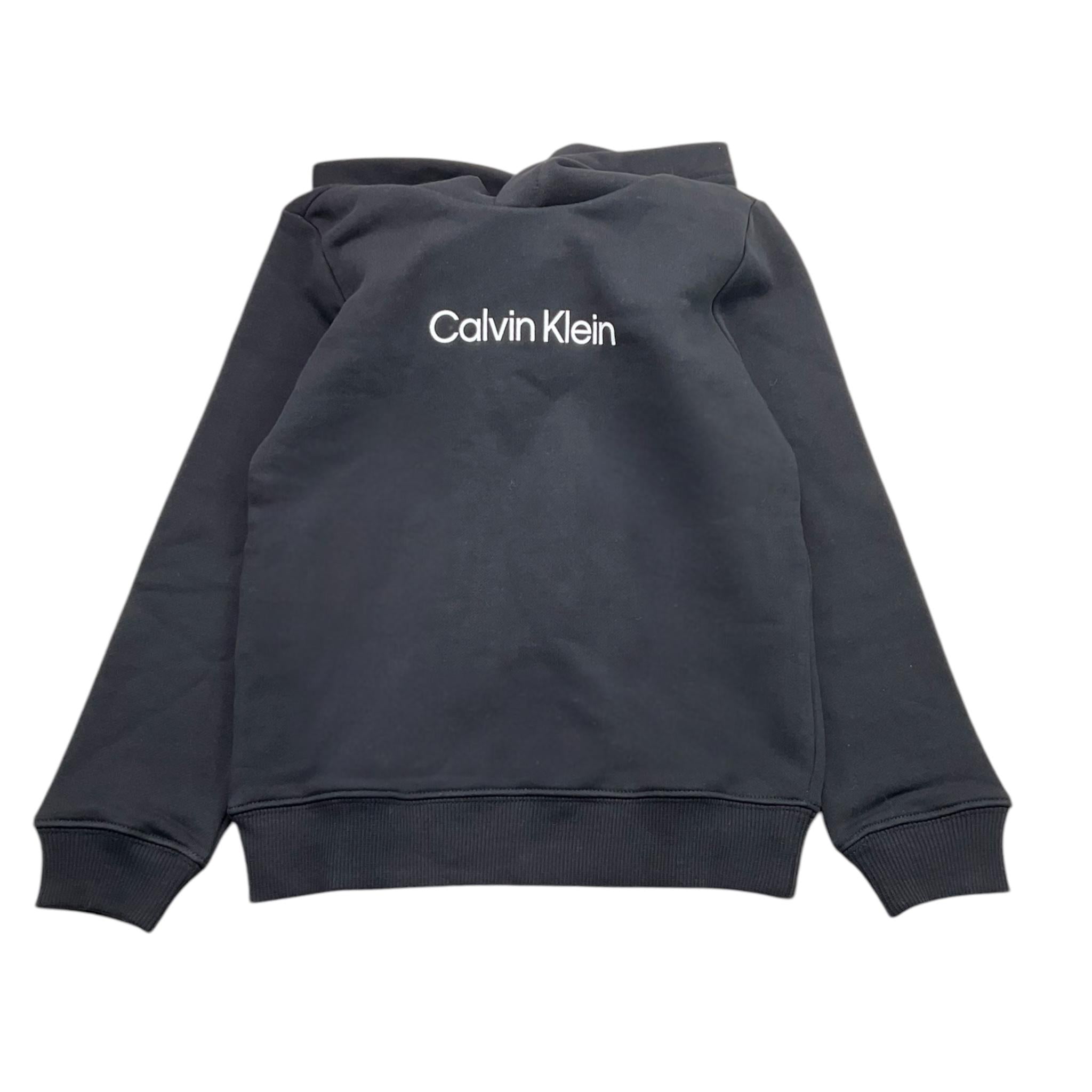 CALVIN KLEIN felpa tinta unita con cappuccio e stampa Nero per Bambino U00679J NERO CALVIN KLEIN 