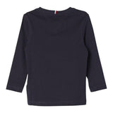 Tommy Hilfiger Shirt Tinta Unita Girocollo con Stampa per Neonato KB0KB08672 BLU TOMMY HILFIGER 