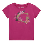 Guess T-Shirt Girocollo Tinta Unita con Stampa per Neonata K5GI08K6YW4XN MAGENTA GUESS 