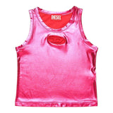 Diesel Canotta Tinta Unita con Logo per Bambina J02178 MAGENTA DIESEL 