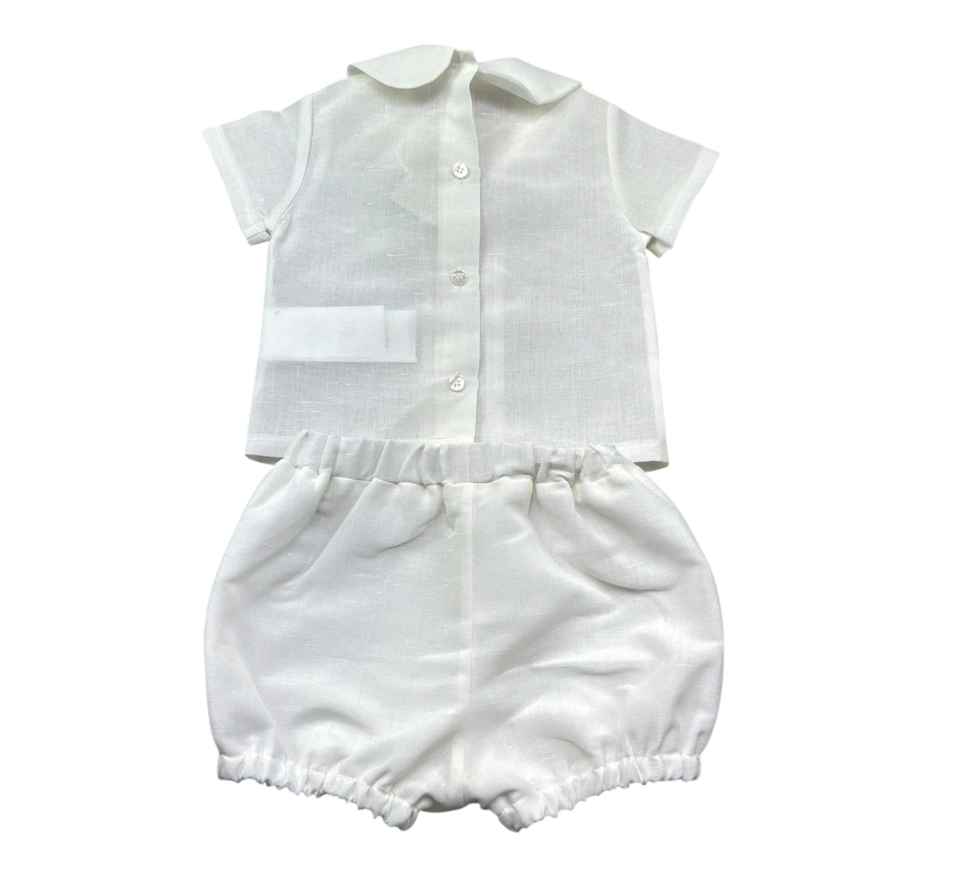 Le Bebe Completo 2 Pezzi Camicia-Culotte per Neonato LBB5383 PANNA LE BEBE 
