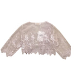 Dilu' Solid Color Shrug With Embroidery And Pink Sheer For Girls