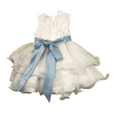 Carlo Pignatelli Ceremonial Dress with Armholes Solid Color and Contrasting White Belt for Baby Girl