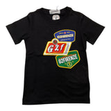 G2Firenze Round Neck T-Shirt Solid Color With Contrast Print Black For Boys