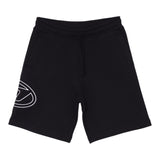 Diesel Bermuda In Solid Color Fleece With Black Logo Print For Boys