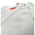 Diesel T-Shirt Girocollo Tinta Unita con Stampa per Neonato K005633 BIANCO DIESEL 