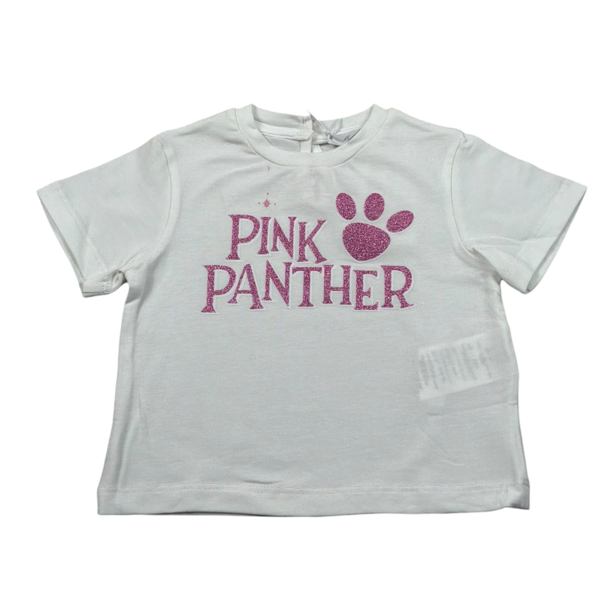 M+E' T-Shirt Girocollo Tinta Unita con Stampa per Neonata UE1391 BIANCO M+E' 